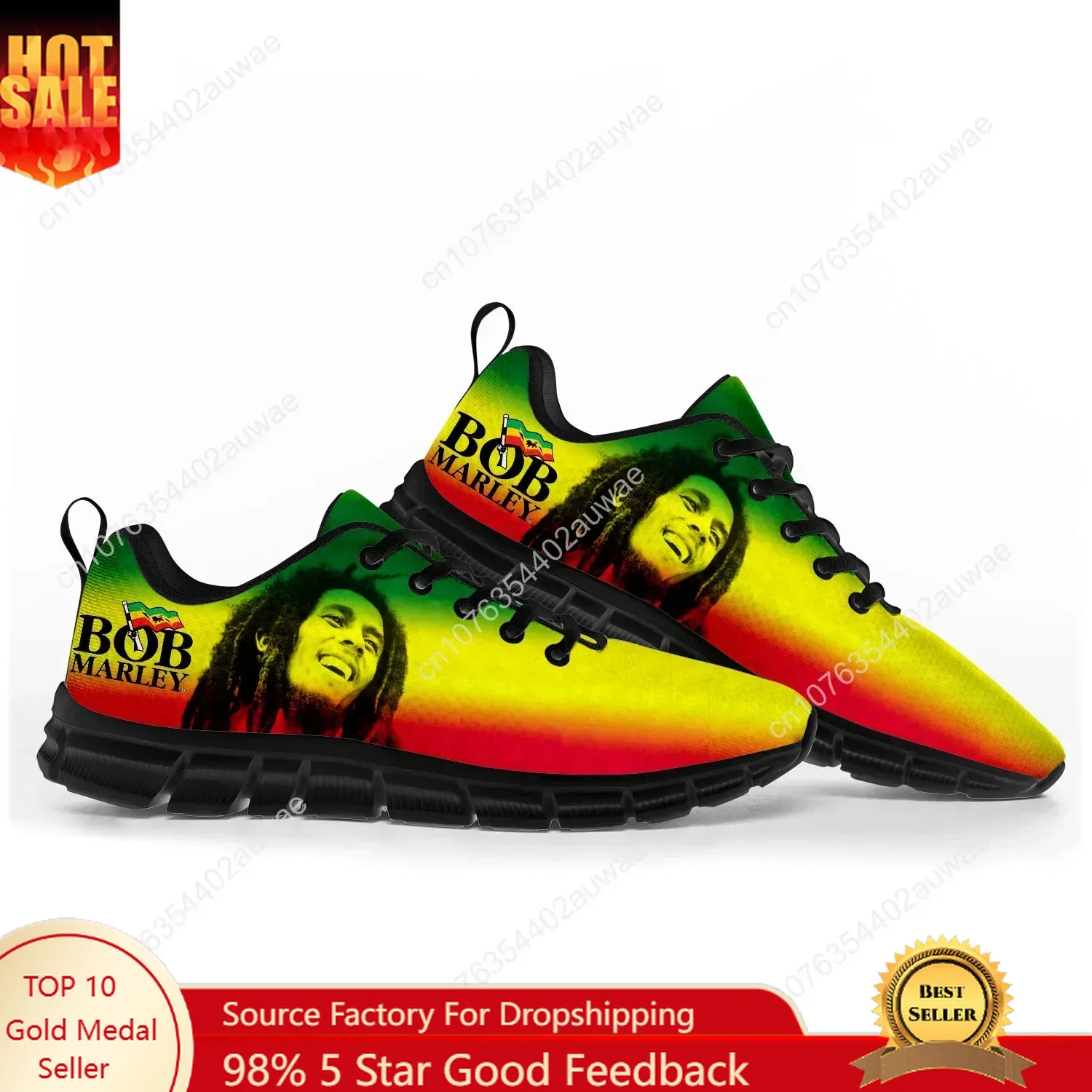 Men Shoes Marks - Bob Marley Reggae Rasta Music Singer