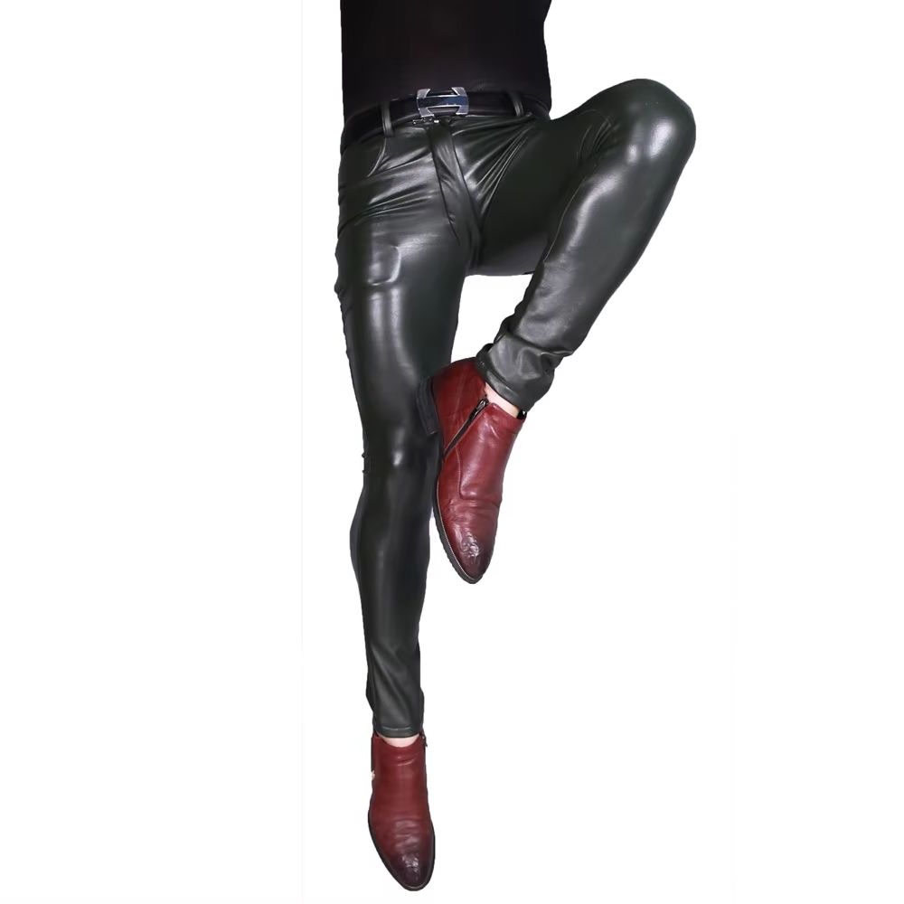 Mens Punk PU Faux Leather Trou - Men'S Shoes For Jeans review and price