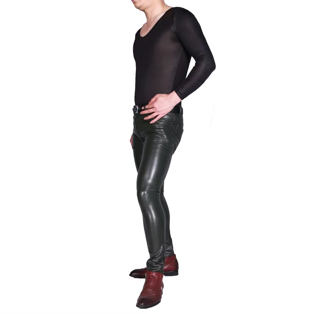 Mens Punk PU Faux Leather Trou - Men'S Shoes For Jeans review and price
