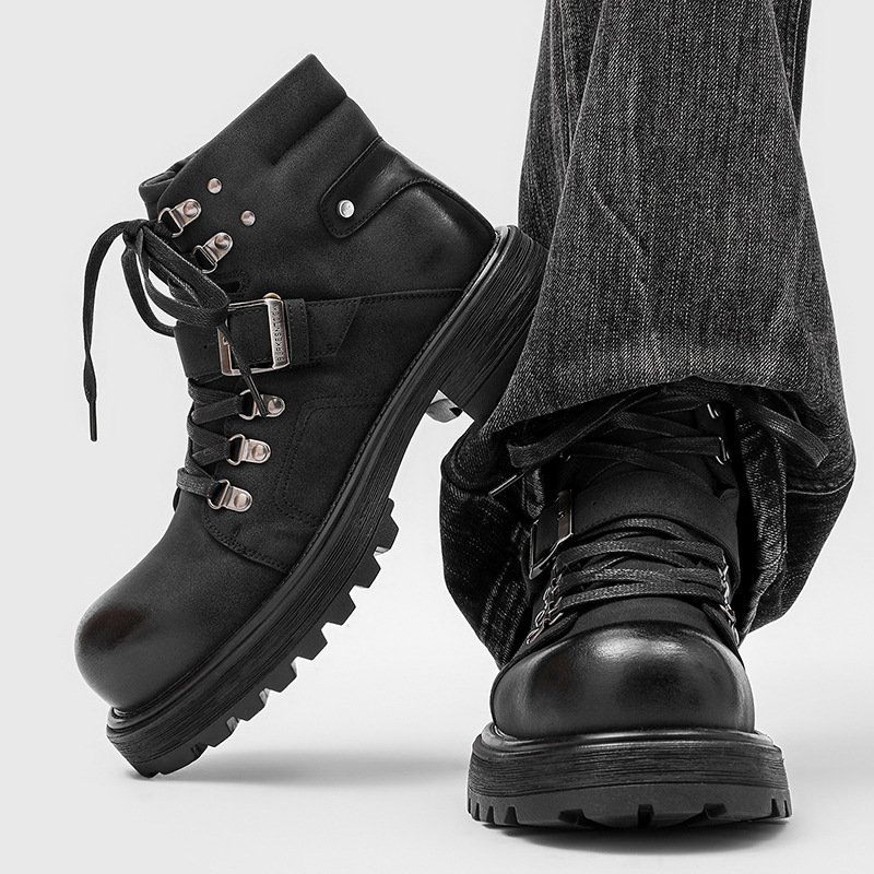 Brand Men Leather Boots Motorc - Men Shoes Brand review and price