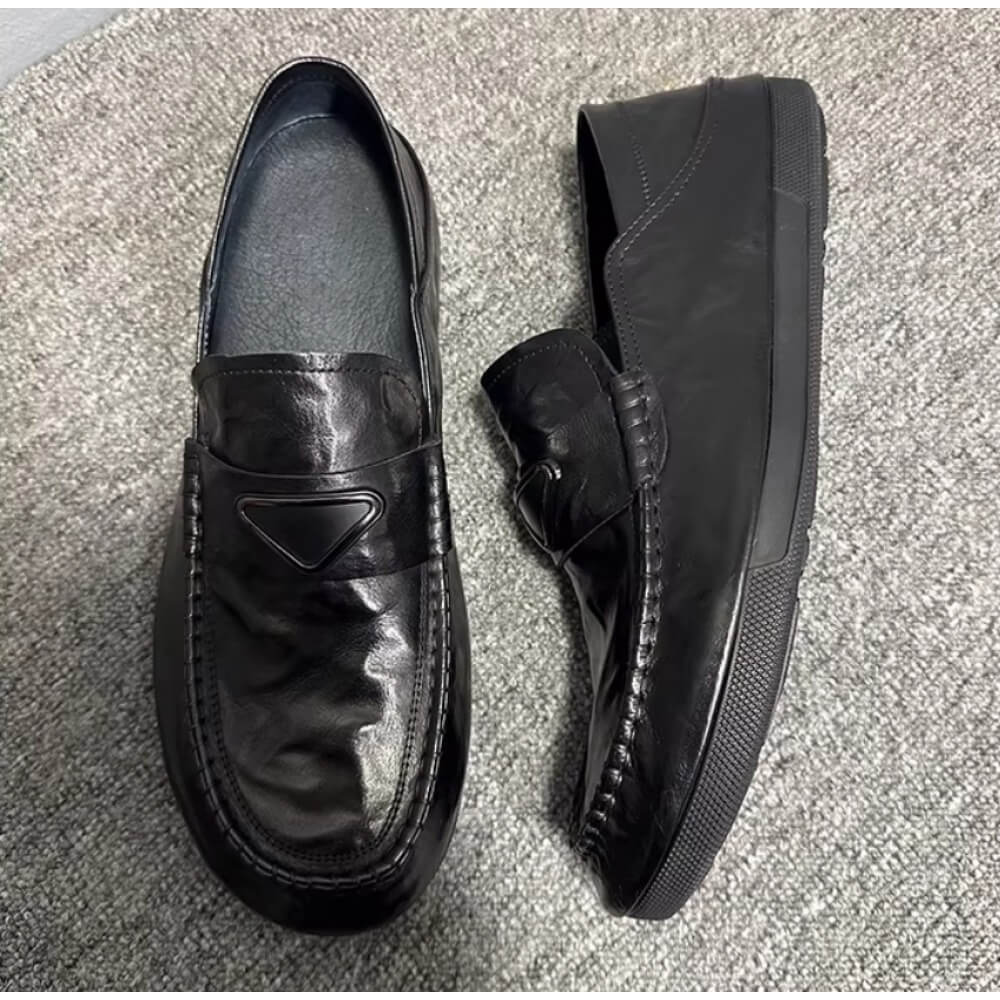 Handcrafted Black Leather Driv - Men'S Shoes Drivers review and price