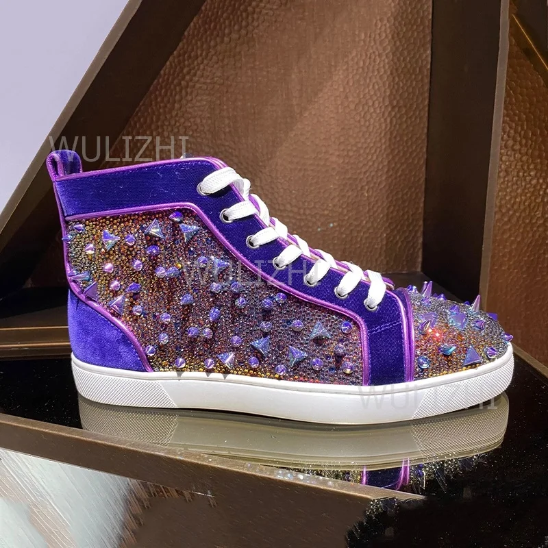 Dark Purple Crystal Rivet Men  - Men'S Shoes For Tennis review and price