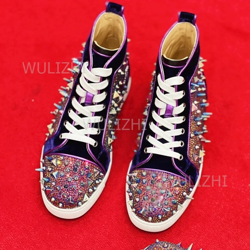 Dark Purple Crystal Rivet Men  - Men'S Shoes For Tennis review and price