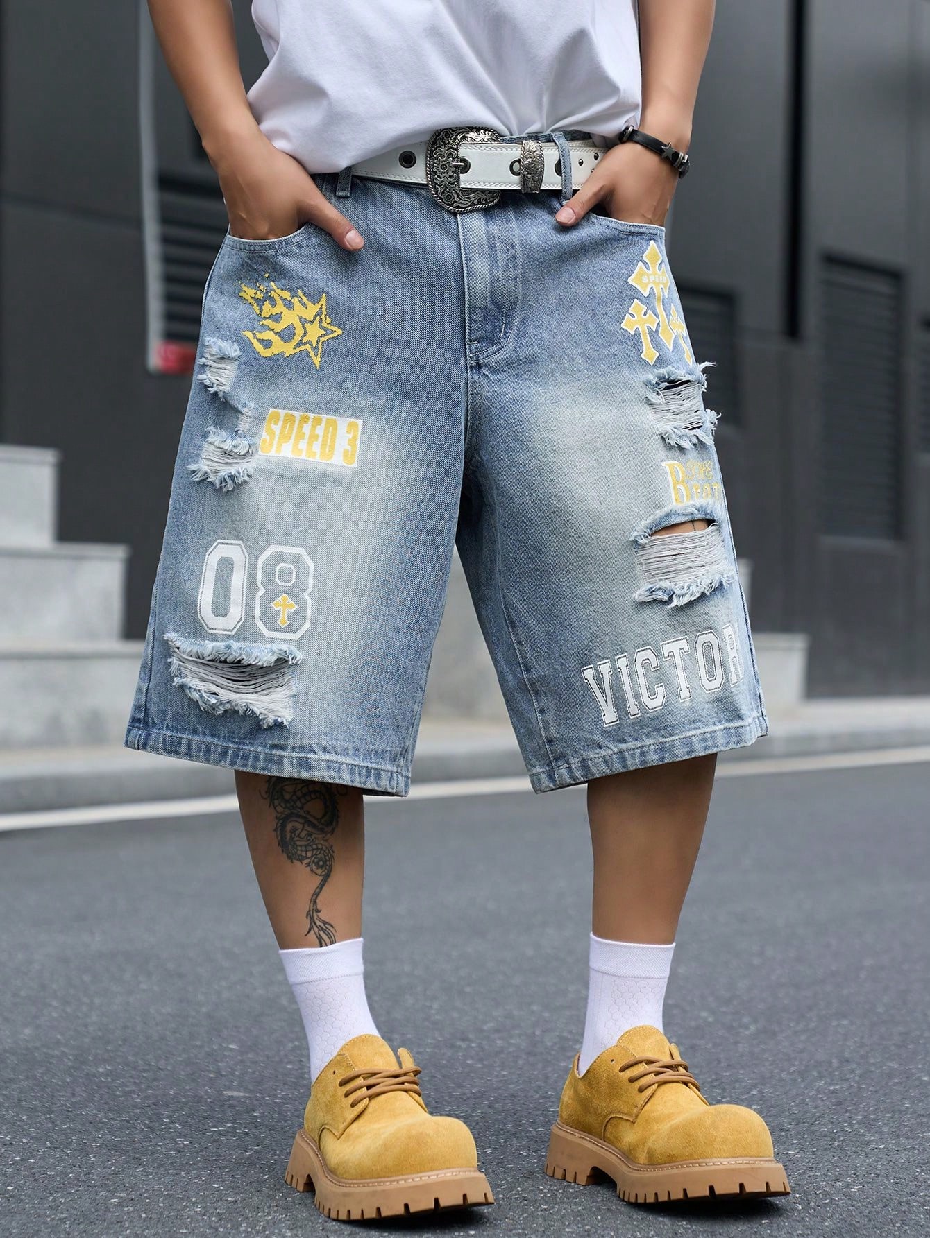 Men's Loose Fit Denim Bermuda  - Men'S Shoes For Jeans review and price